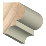 Bead & Nose Millwork Exterior Wood  1-1/4" x 1-3/4" x 16 feet