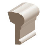 Flex Panel Cap w/ 3/8" Rab`t Wainscot 1" x 2-1/2" to match MDF