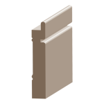 Flex Wainscot w/ 3/8" Rab`t  Baseboard 1/2" x 3-1/4" to match MDF