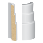 Bullnose Corner 3 Step Base MDF Baseboard 1/2" x 3-1/2"