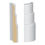 Bullnose Corner 3 Step Base MDF Baseboard 1/2" x 4-1/8"