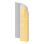 Bullnose Corner FJ Pine Streamline Base 1/2" x 2-1/4"
